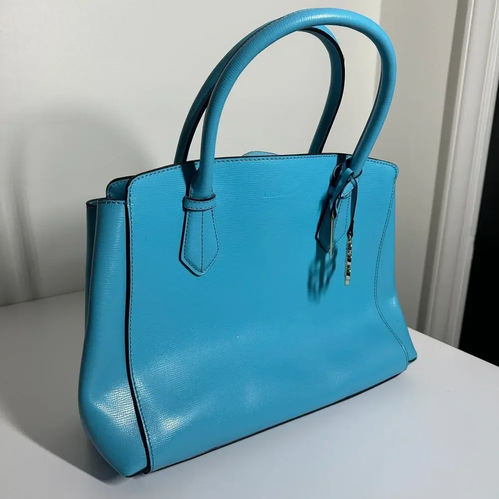 LK Bennett Women's Light Blue Handle Tote Bag Purse Spring